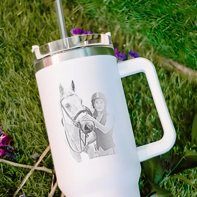 Personalized Horse Photo Tumbler Riding Horse Lovers Cup Unique Christmas Gifts for Girl Horse Rider Horse Riding Gift Riding Lovers
