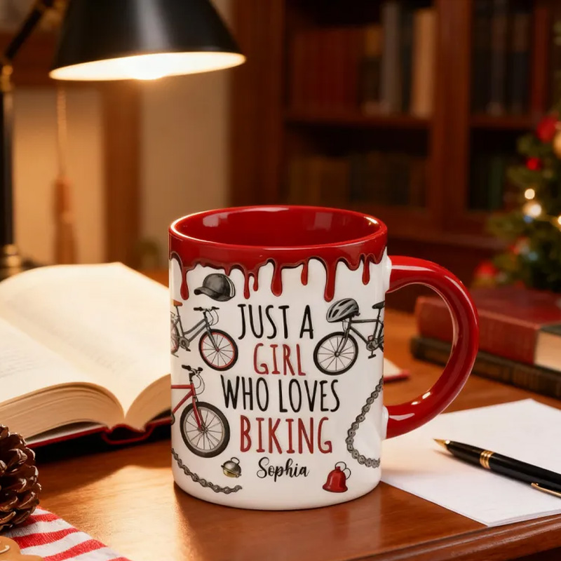Personalized Just A Person Who Loves Biking Riding Mug Gift for Kid Cycling Lovers