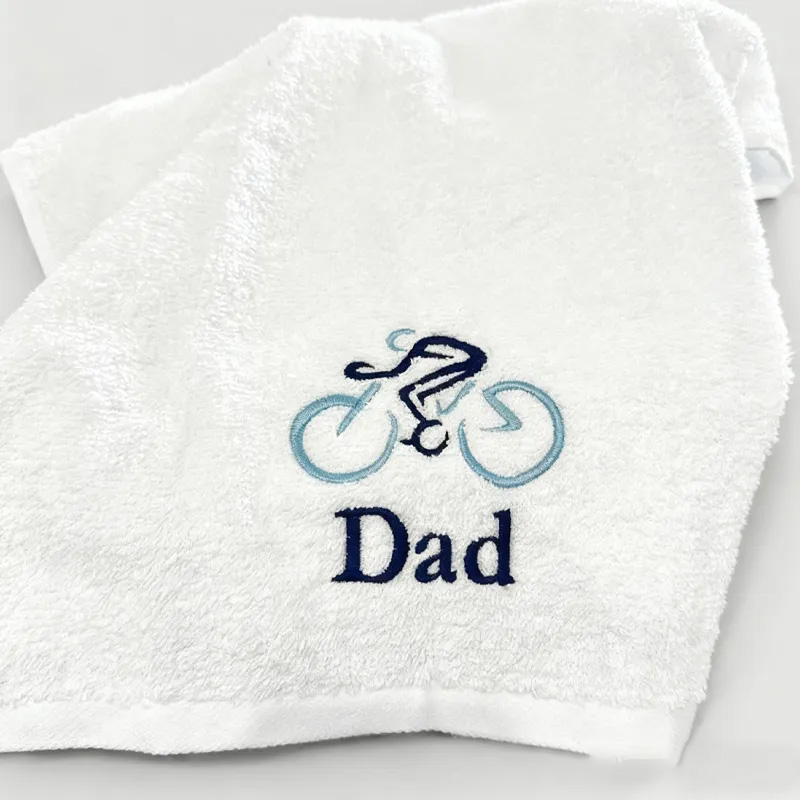 Personalized Embroidered Bicycle Towel Name with Sports Towel Gift for Triathletes Cyclist