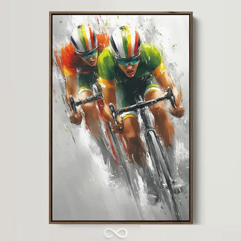 Personalized Bicycle Photo Portrait Bike Art Print Cycling Wall Decor Bike Race Artwork Athlete Gift for Man Cave Fitness Studio Art Print