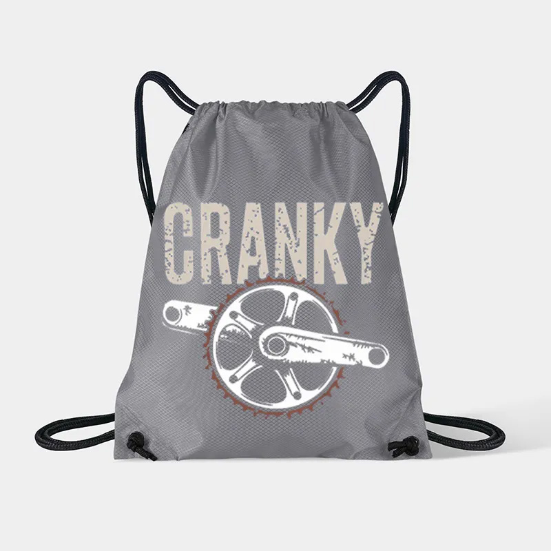 Personalized Cranky Bicycle Lover Drawstring Bag Funny Cycling Sports Backpack Bags Gift for Cycling Lovers Cyclists