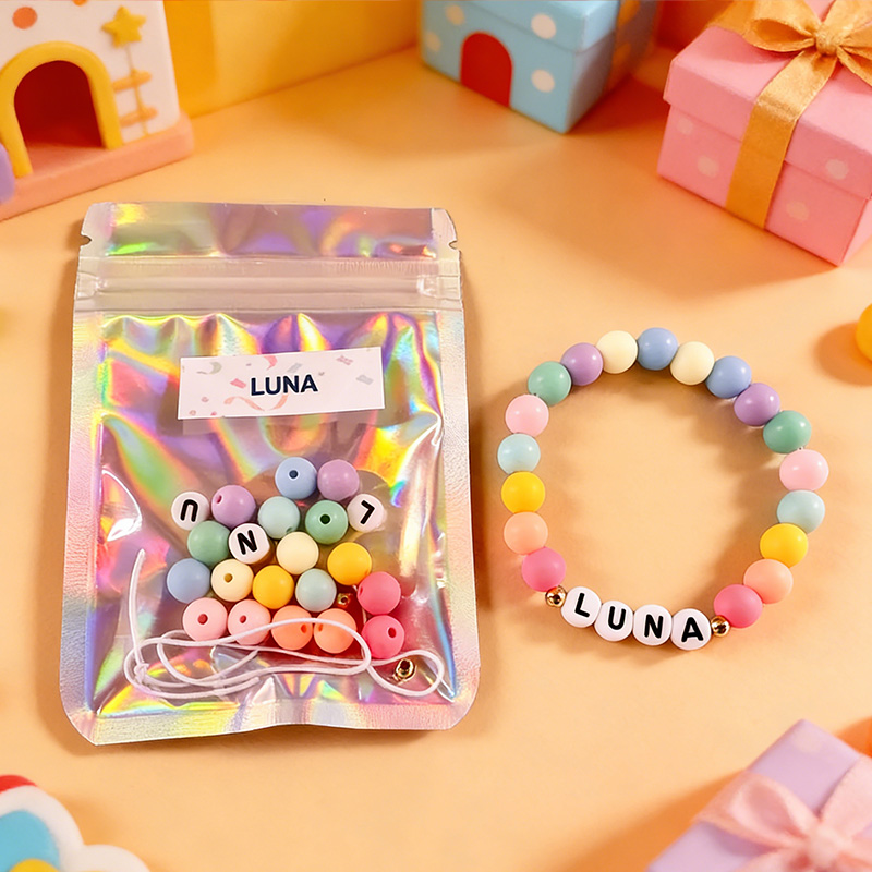 Personalized Name Bracelet DIY Friendship Bracelet Kit Birthday Party Favor Custom Letter Bracelets  Make Your Own Friendship Bracelets gift for boy and girl 