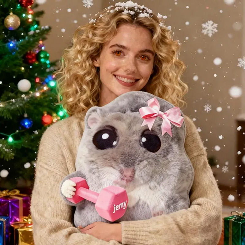 Personalized Pillow Graphic 3D Print Sad Hamster Funny Coquette Cute Gifts Graphic 3D Print for Girls Friends Custom Name Pillow Comfortable Christmas Decor for Gym Lovers