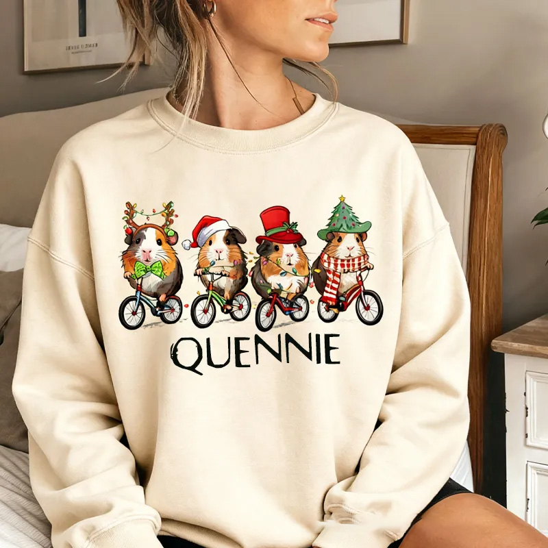 Personalized Bicycle Classic Christmas Jumper Merry Pigmas Sweatshirt Christmas Guinea Pig Sweater Christmas Farm Animal Shirt Christmas Sweatshirt Funny Guinea Pig Cycling Lovers Shirt
