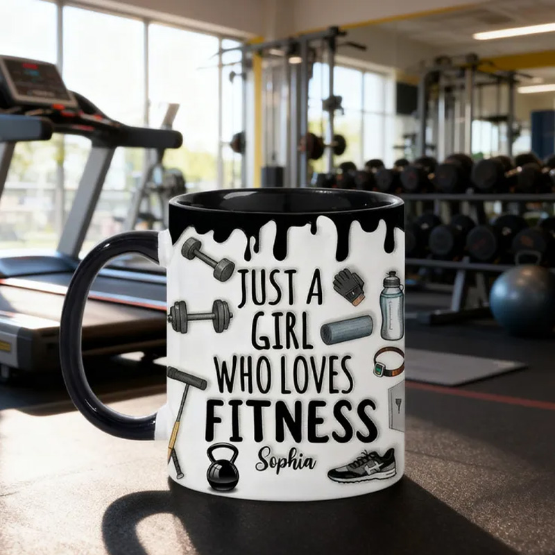 Personalized Just A Person Who Loves Fitness Gym Mug Gift for Kid Weightlift Gym Gift Lovers