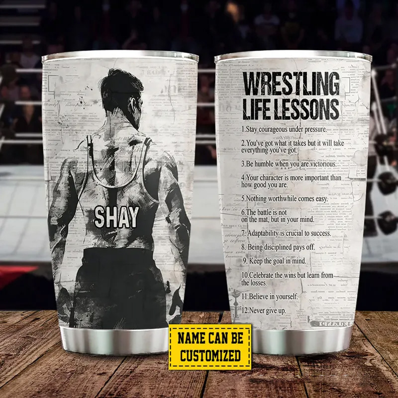 Personalized Training Wrestling Life Lessons Tumbler Wrestling Lovers Fitness Gym Lovers