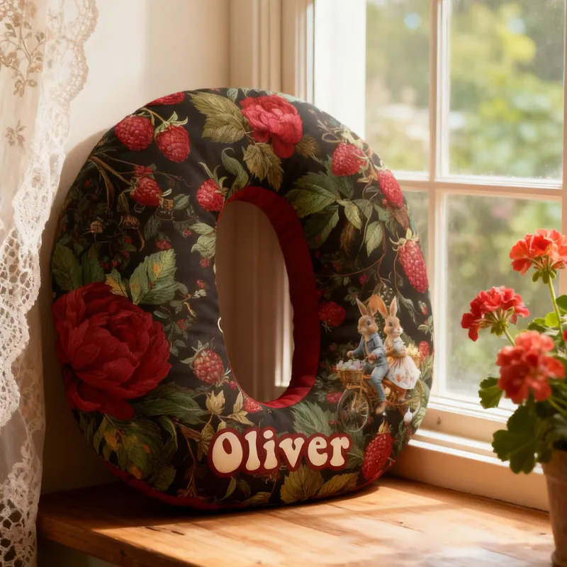 Personalized Floral Bicycle Letter Pillow Custom Name Festive Decor with Bicycle French Countryside Gifts for Family Graphic 3D Print Cycling Riding Lovers