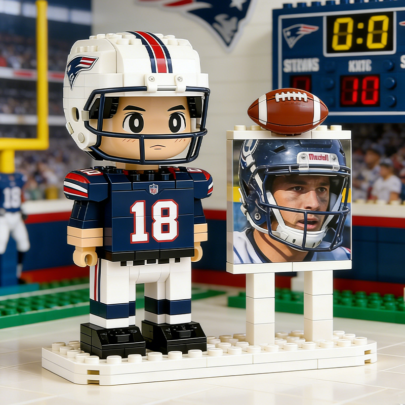 Custom NFL Football Player Brick Figure & Photo Display – Personalized Sports Collectible for NFL Fans
