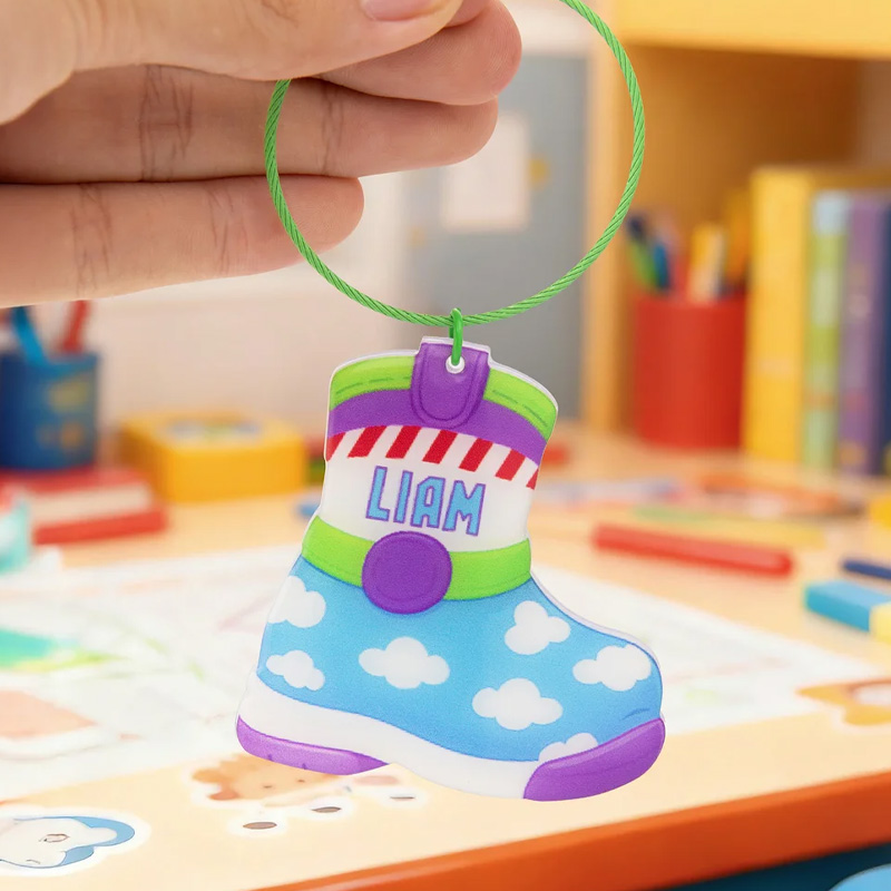 Personalized Sheriff Space Patrol Bag Backpack Tag Emergency Contact Keychain with Name and Text Back to School Gift for Boys Girls for Geek Lovers