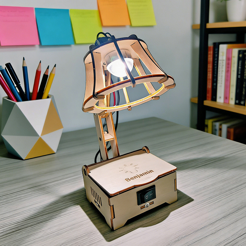 Personized  DIY Wooden Lamp Kit Hand assembly Educational Toy Boy Girl Decor Gift For Kid Modern Nursery Bedroom Lamp