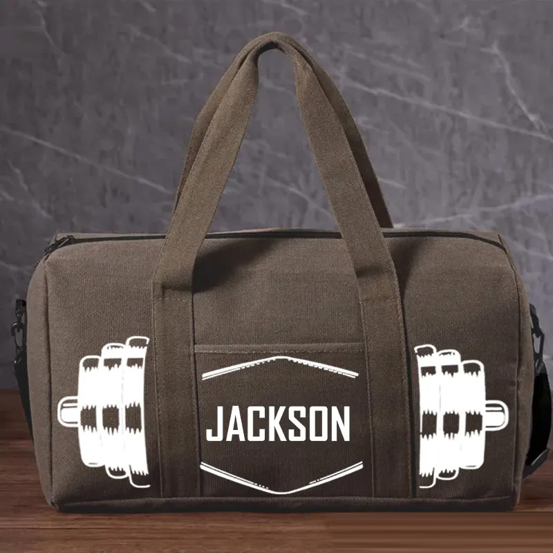 Personalized Canvas Duffle Bag for Fitness Weightlifting Duffel Bag Gym Bag Gym Lovers