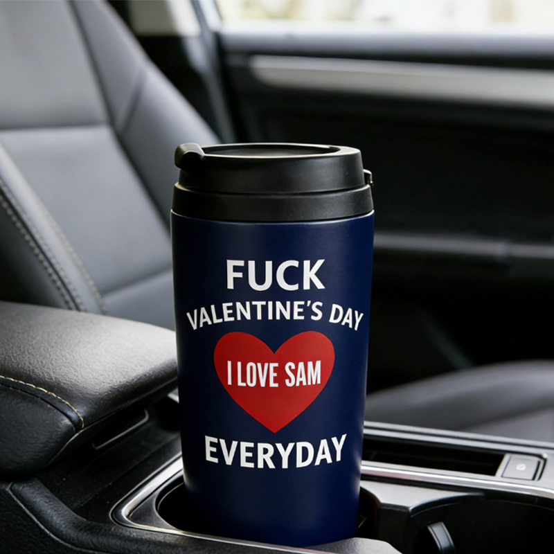 Personalized Couple Tumbler Fuck Valentine’s Day but I Love You Everyday Stainless Steel Engraved Heat Retention Gift for Lovers
