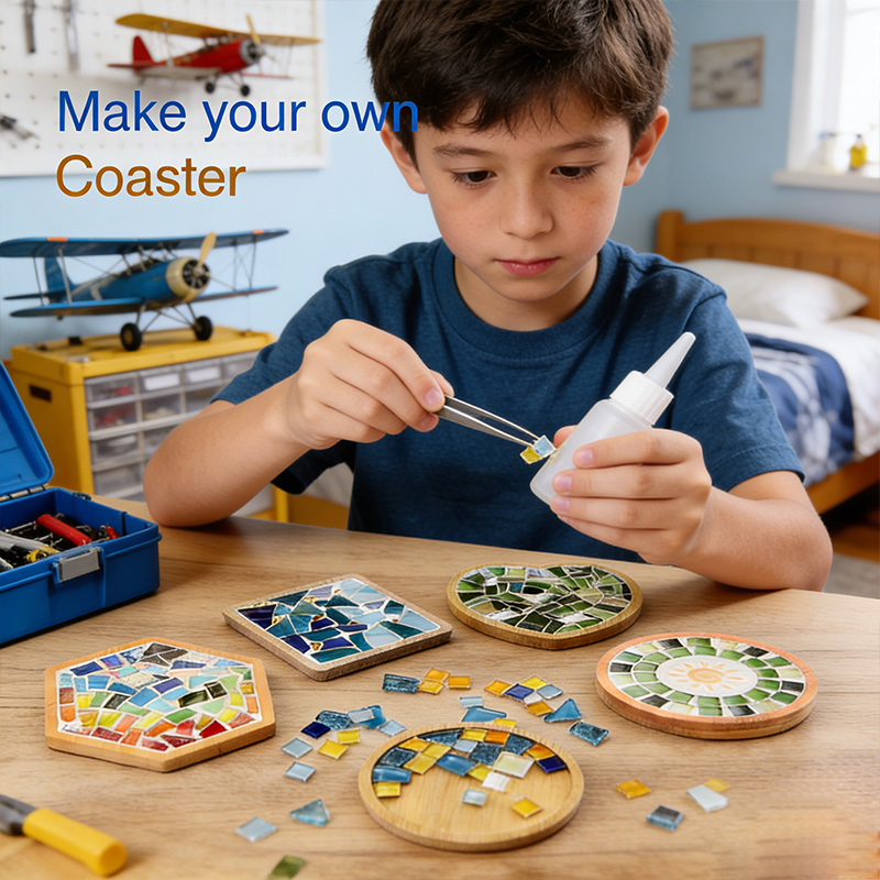 Personalized Mosaic kit diy coaster kit for kids mosaic tile kit make your own tray trivet arts and crafts home hobby craft kit for adults craft kit