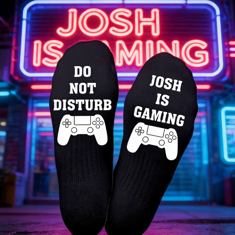 Personalized Gaming Socks Name Do Not Disturb Gamer Gift Lucky Geek Socks Funny Socks for Geek Lover