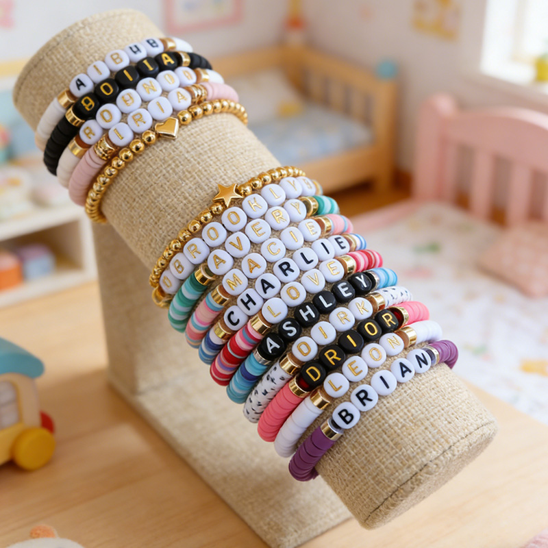 Personalized Kid’s Bracelet Custom Child Bracelet Custom Name Gift for Kids Jewelry for Toddlers Bracelet Stretchy Bead Bracelets gift for boy and girl