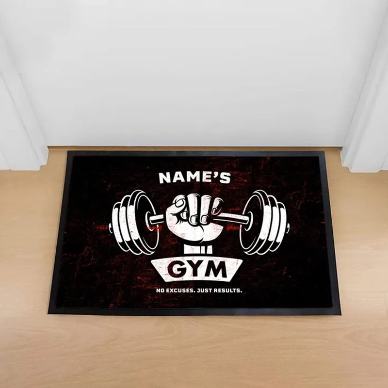 Personalized Home Gym Doormat Name Custom Gifts Present for Gym Lovers