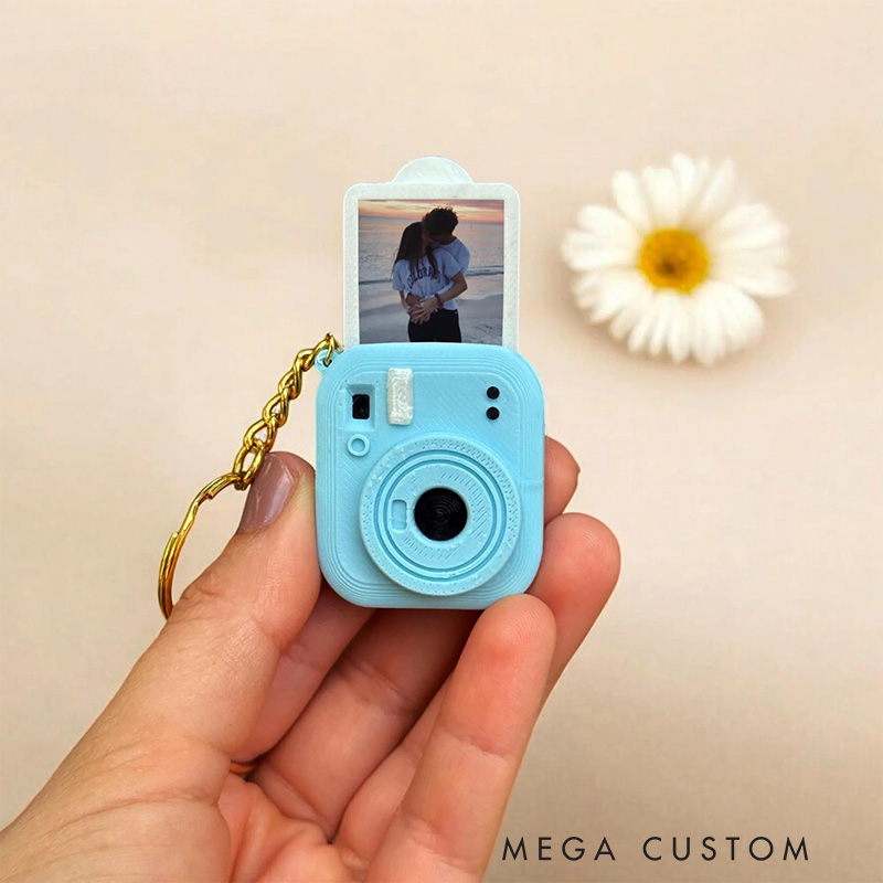 Personalised Mini Camera Keychain with Personalized Photo Unique Gift for Christmas Valentines Gifts for Photographers Cute Keychain for Memories