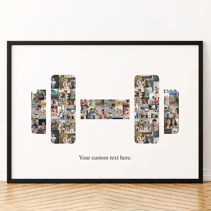 Personalized Weightlifting Art Powerlifting Coach Fitness Trainer Gift Photo Collage Coach Gym Trainer for Gym Lover