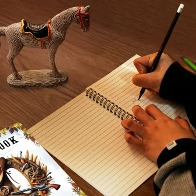 Personalized Initial Name Western Style Spiral Notebook Softcover Lined Notebook Country Rustic Journal Gift for Cowboys Riding Lovers Equestrian Lovers