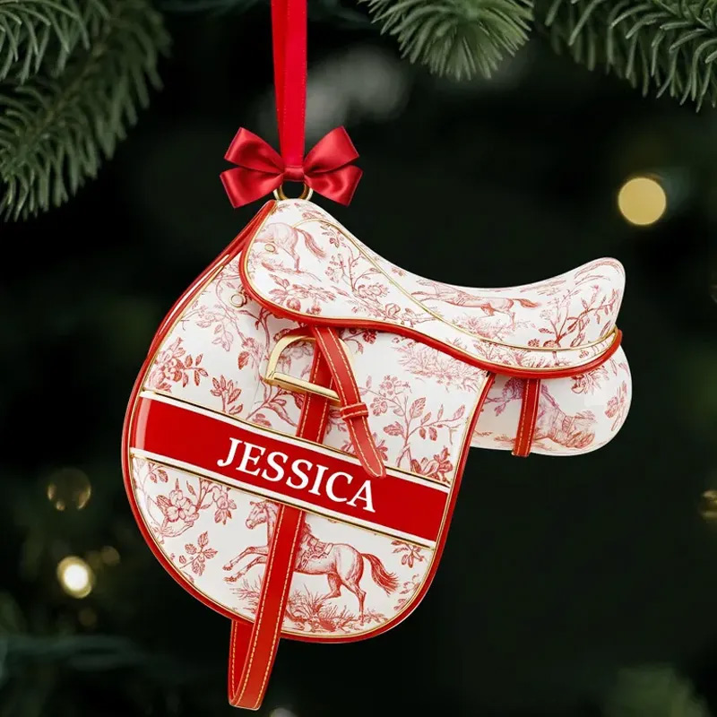 Personalized Equestrian Saddle Xmas Ornament Xmas Gift Horse Riding Gift Xmas Horse Ornament Horseback Rider Gift for Horse Riding Lovers  Equestrian Lovers