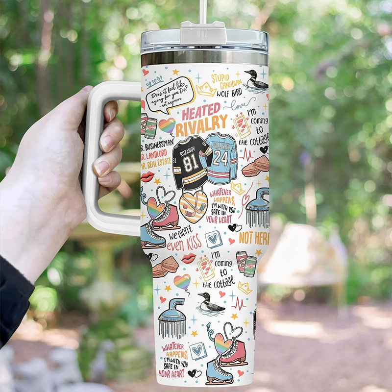 Personalized HR Hockey Design Tumbler for Movie Book Fans Gift