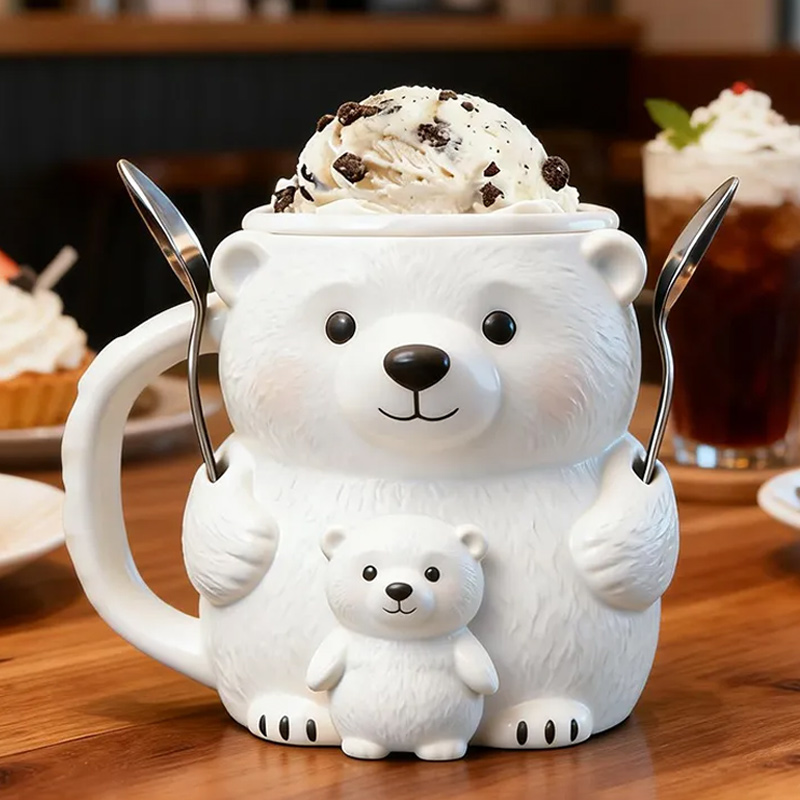 Personalized Polar Bear Ice Cream Pint Holder Cute Custom Freezer Accessory for Kids and Adults Unique Gift Fun Kitchen Decor