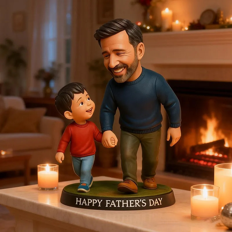 Personalized Father And Son Walking Together Portrait Plaque Father's Day Gift for Dad