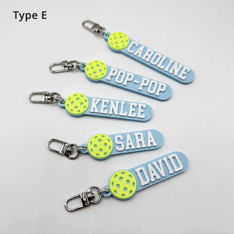 Personalized Pickleball Keychain with Custom Name and 3D Pickleball Design