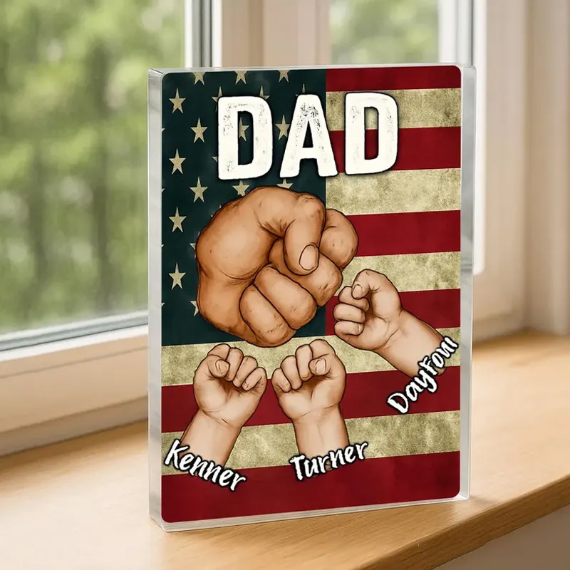 Personalized Figure Pack Packaging Acrylic Personalized Acrylic Block Plaque Father Day Gift for Dad Gift for Father Papa Gift Dad And Kid Gift