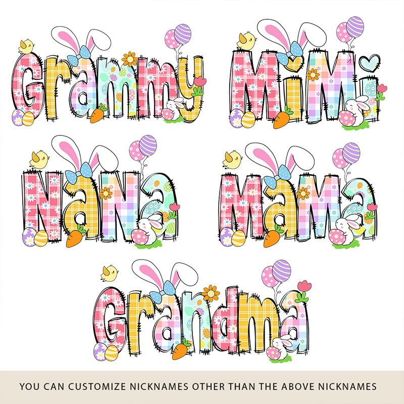 Personalized Bunny Easter Gigi Custom Gigi And Grandkids T-Shirt Gift for Grandma