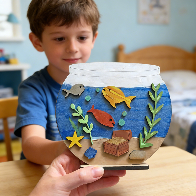 Wooden Painting Projects For Kids Unfinished Wood Crafts DIY Party Favor for kids gift wood Painting craft Kit for boy and girl