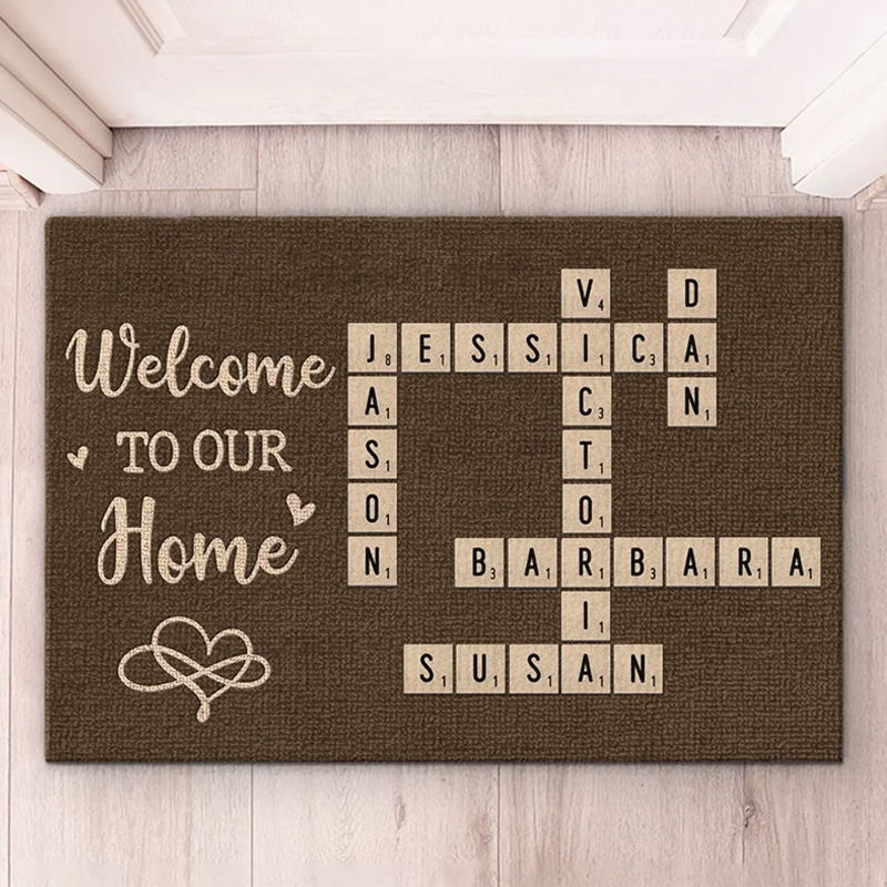 Personalized Family Name Puzzle Rug Welcome to Our Home Custom Doormat Perfect Housewarming Gift Durable Entryway Mat for New Home Indoor Outdoor Decor Sale-megacustom