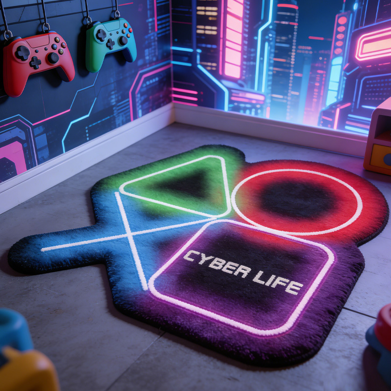 Personalized Game Logo Rug Doormat Gamer Room Decor Gift for Game Geek Lover