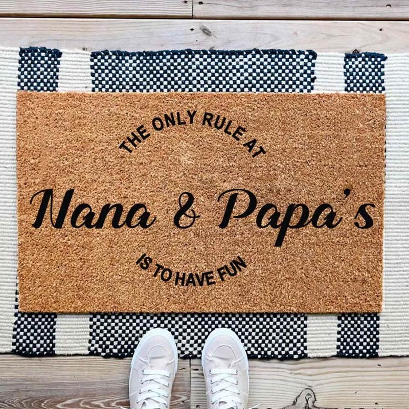Personalized Grandparents Doormat Nana and Papa's House Gift for Grandma Grandparents Gift Nana Gift Papa Gift Grandparents Birthday Gifts Ideas