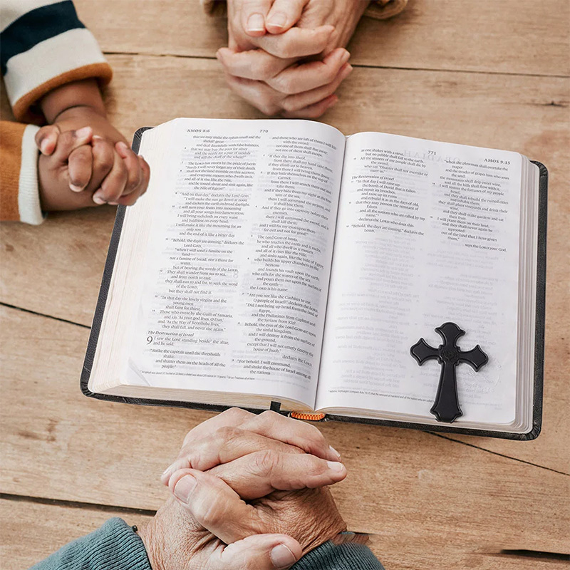 Personalized Cross Monogram Magnetic PU Leather Bookmark Clip with Engraved Name Religious Gift for Christians