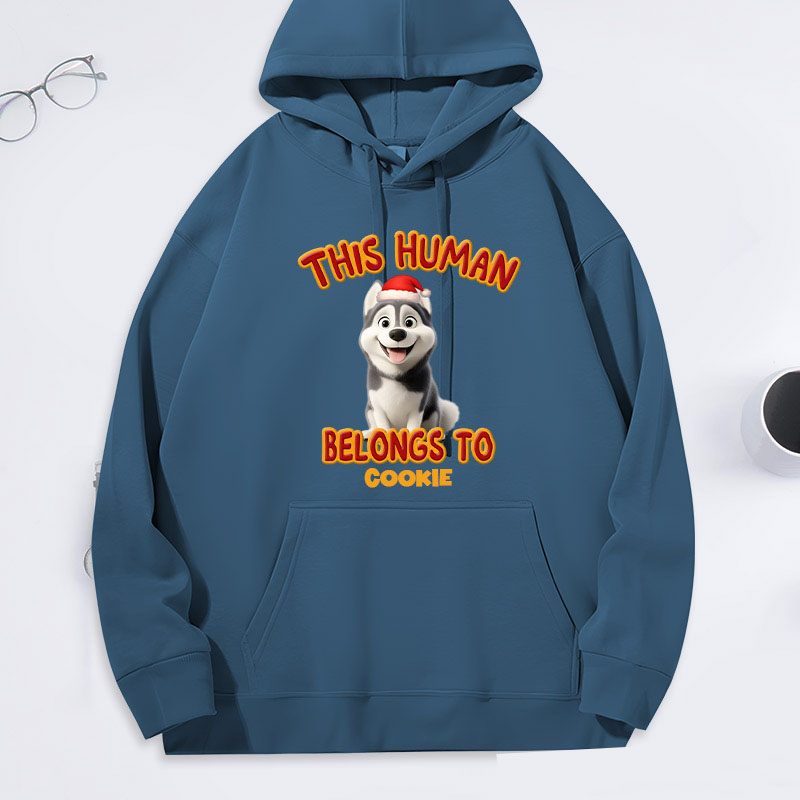 Personalized Dog Lover this Human Belongs to Lovely Dog Christmas Hoodies