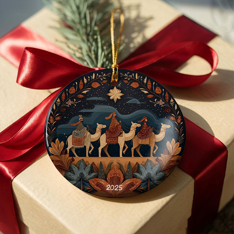 Personalized Three Wise Men Ceramic Ornament with Year Religious Gift Christmas Home Decor Gift Festival Gift