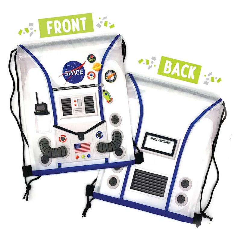 Personalized Galaxy Astronaut Drawstring Goodie Bag Space Party Favor Bags Backpack for Geek Lover