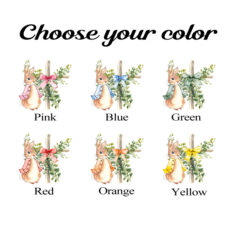 Personalize Floral Bow Cross Rabbit Rug with Custom Name Home Decor Religious Rug Faith Based Gift Easter Gift Christian Gift for Kids