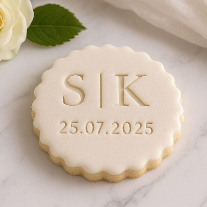 Personalized Wedding Cookie Cutter Custom Initials Wedding Cookie Embosser Personalized Stamp Wedding Cookie Stamp Custom Personalized Fondant Embosser Wedding Cookie Stamp
