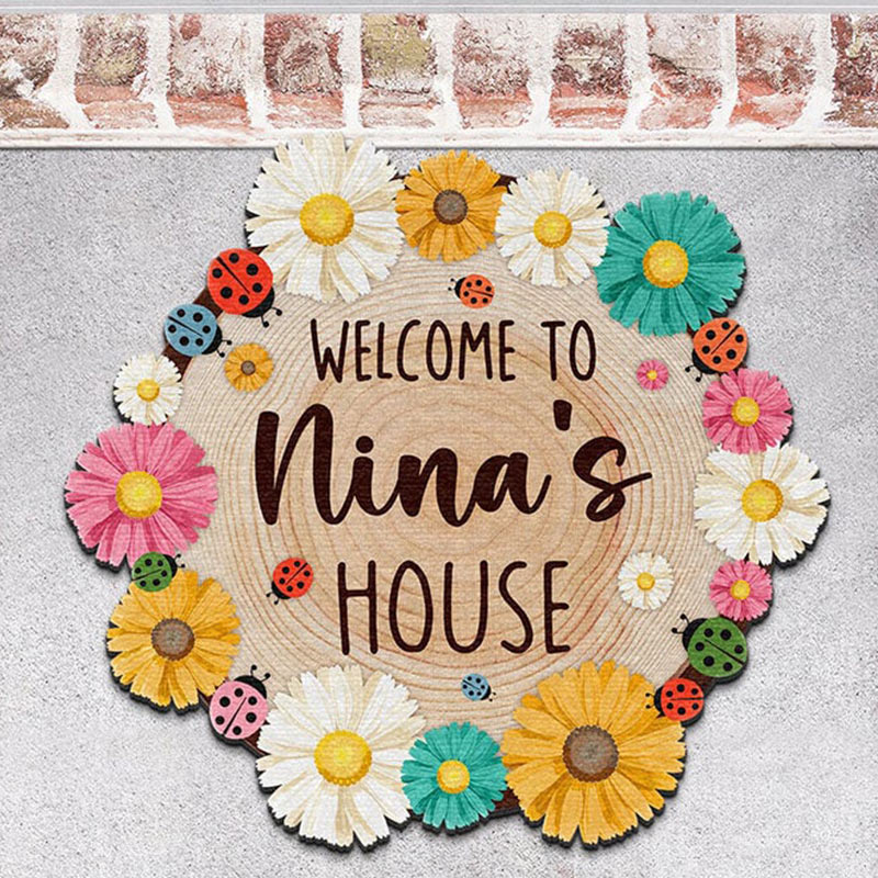 Personalized Welcome To Nana's House Doormat Gift For Grandma Custom Shaped Doormat