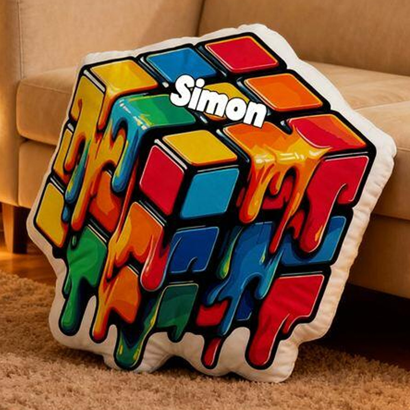 Personalized Graphic 3D Print Cartoon Shaped Pillow Melting Block Funny Design Gift for Geek Lover