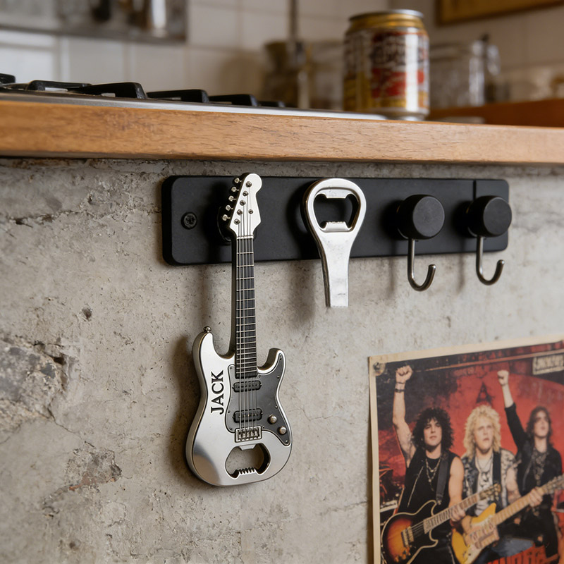 Personalized Electric Guitar Shaped Bottle Opener with Name Concert Celebrations Birthdays Holiday Parties Gift for Guitarists Band Members Music Lovers