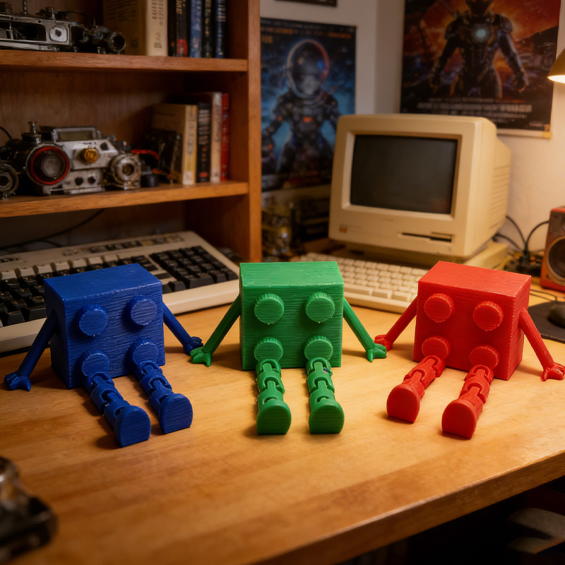 Personalized Brick Buddy Meme Desk Decor Funny Articulated Legs 3D Printed Gift for Geek Lover