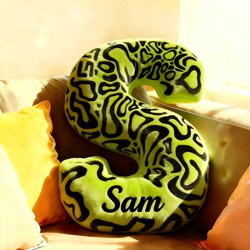 Personalized Racing Pattern Letter Pillow Custom Name Initial Gift for Racers and Racing Enthusiasts