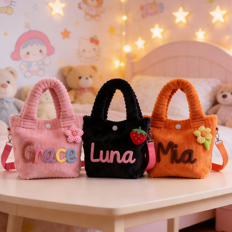 Personalized toddler crossbody bag small corduroy purse for daycare baby travel bag flower girl gift  for boy and girl preschool and birthday present
