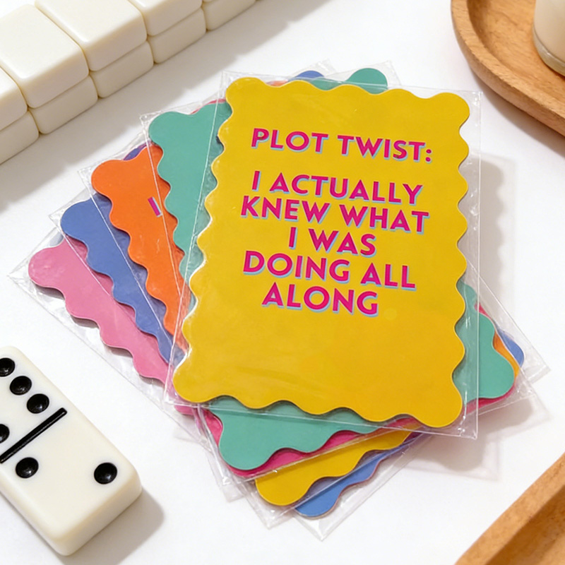 Mahjong Shuffle Card Scalloped Edges & Bright Colors Sized to Store with Mahjong League Cards