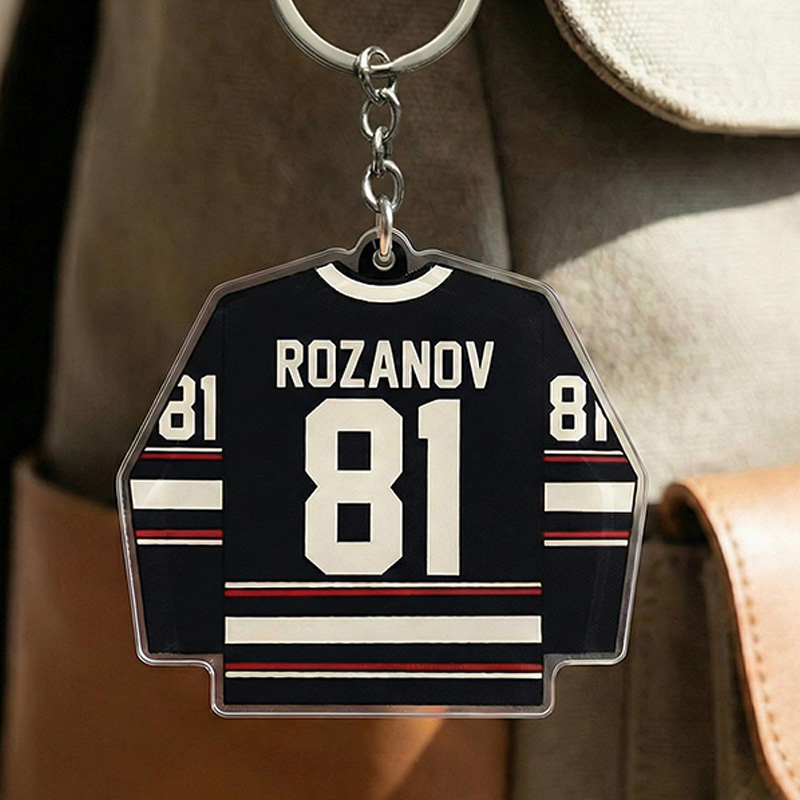 Personalized HR Hockey Design Acrylic Keychain with Custom Style, Movie Book Fans Gift