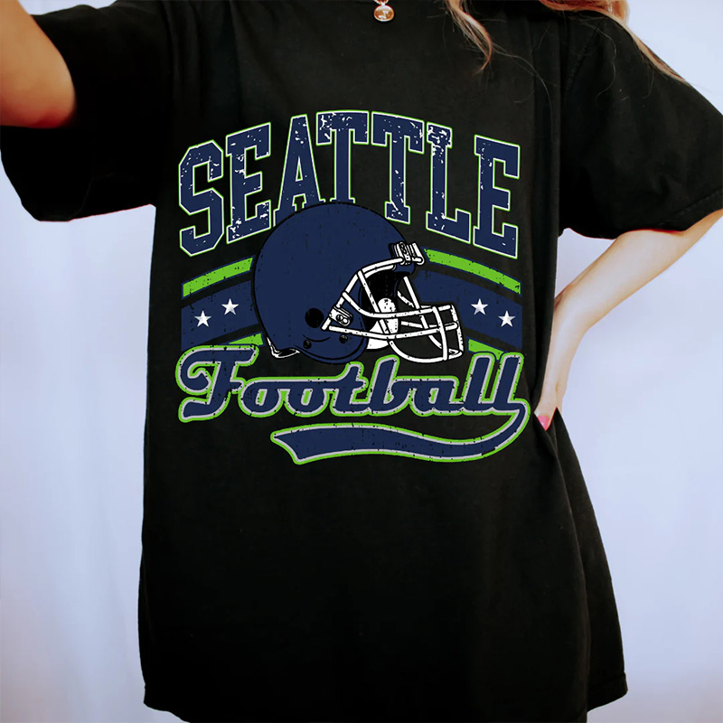 Personalized American Football Team T-Shirt Baseball Mom Shirt With Retro Helmet Design