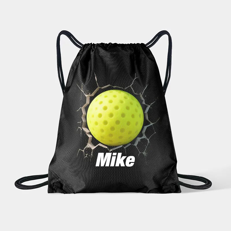 Personalized Soccer, Basketball, Volleyball, and Football Drawstring Backpack with Custom Name and 3D Ball Design